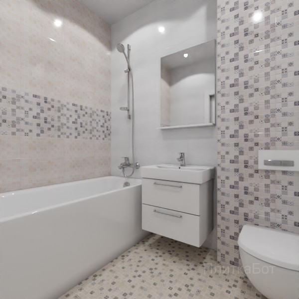 LB Ceramics, Астрид (кофейная), Два декора над ванной №10