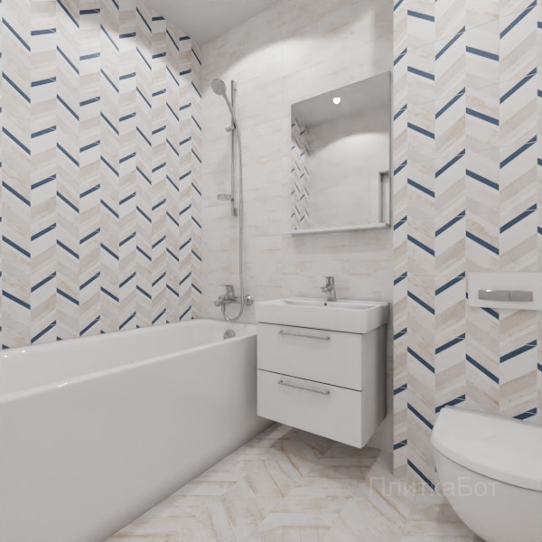 LB Ceramics, Блю Шеврон, Контрастные стены №13