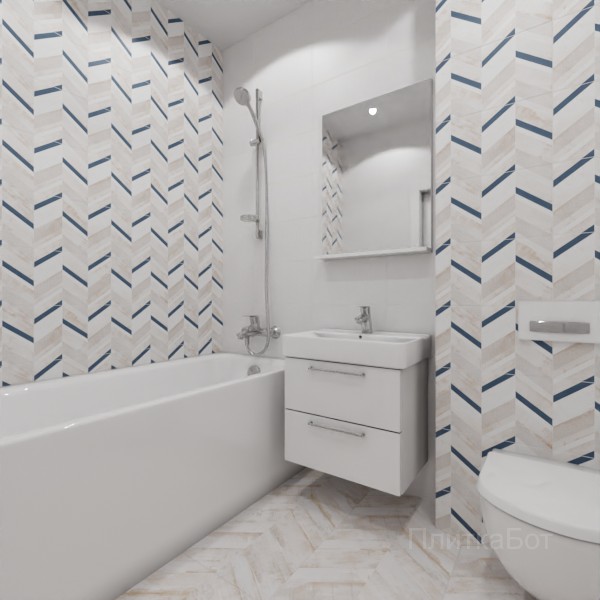 LB Ceramics, Блю Шеврон, Контрастные стены №28
