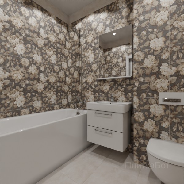 LB Ceramics, Фиори Гриджо, Панно по кругу № 1