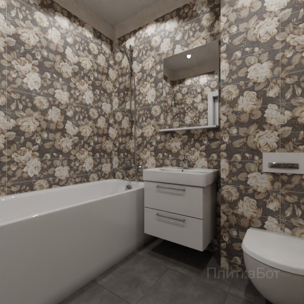 LB Ceramics, Фиори Гриджо, Панно по кругу № 2