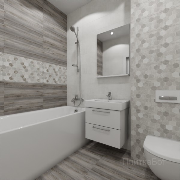 LB Ceramics, Гексацемент, Два декора над ванной № 3