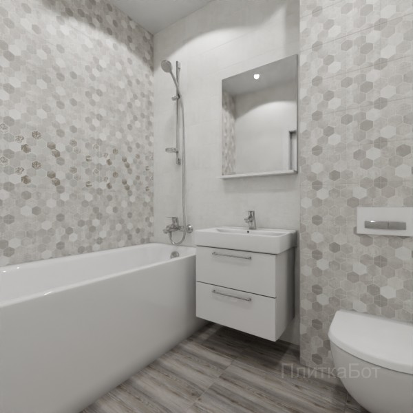 LB Ceramics, Гексацемент, Два декора над ванной №11