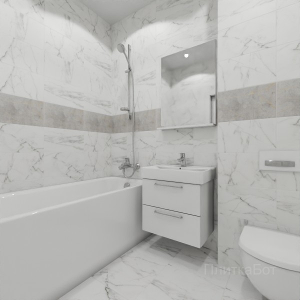 LB Ceramics, Каррарский мрамор и Лофт, Декор по центру № 1