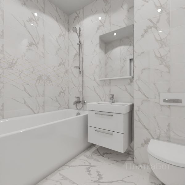 LB Ceramics, Миланезе Дизайн, Два декора над ванной и основная плитка № 2