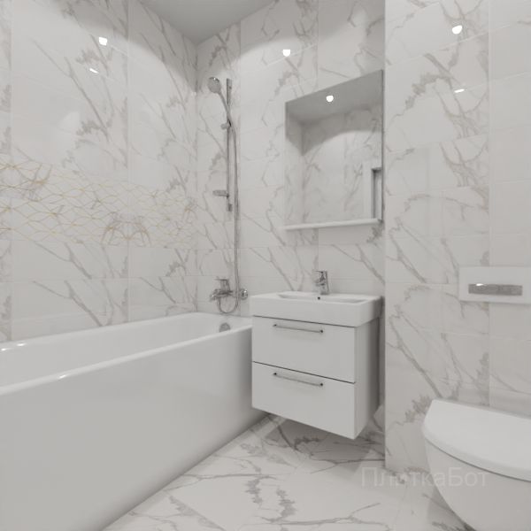 LB Ceramics, Миланезе Дизайн, Два декора над ванной и основная плитка № 3
