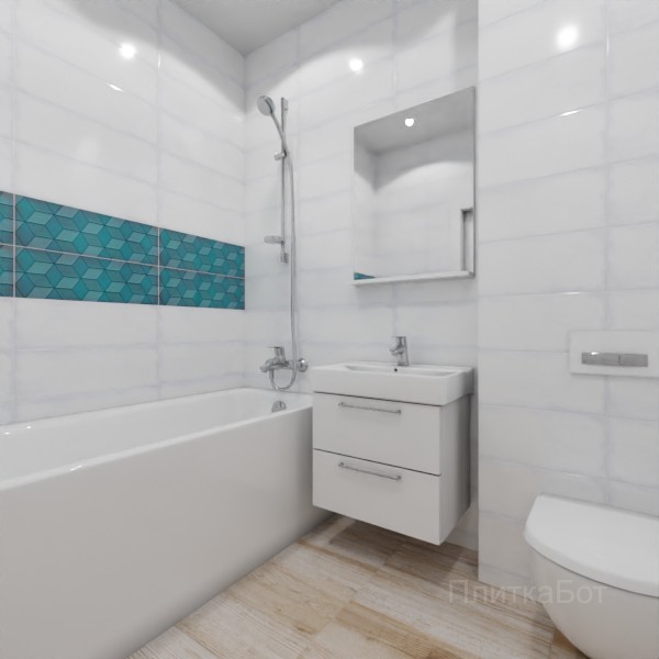 LB Ceramics, Парижанка, Два декора над ванной и основная плитка № 4