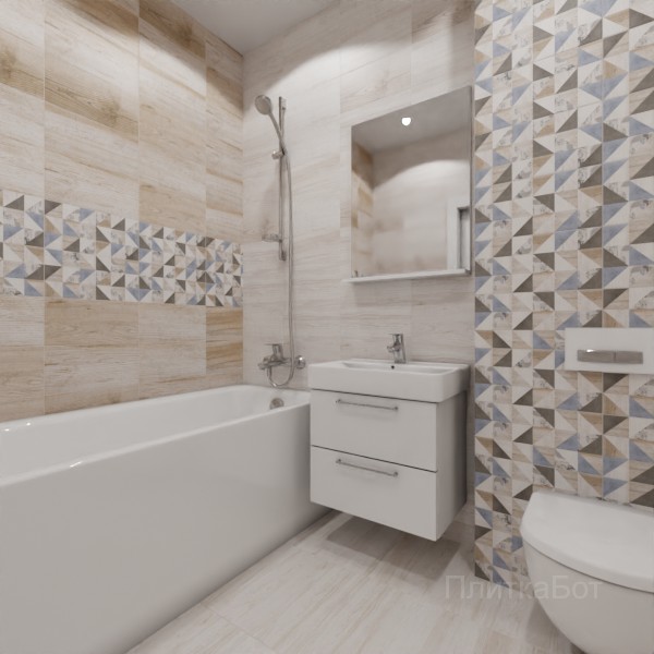 LB Ceramics, Шервуд, Два декора над ванной № 3