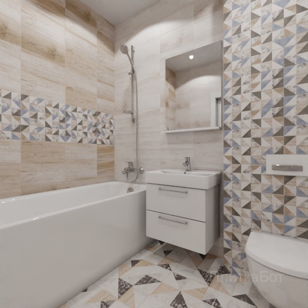 LB Ceramics, Шервуд, Два декора над ванной № 4