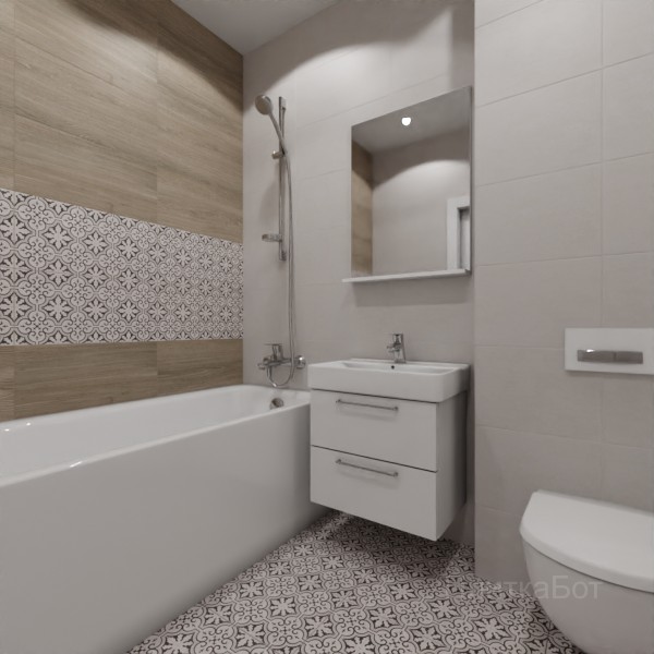 LB Ceramics, Винтаж Вуд, Два декора над ванной № 6