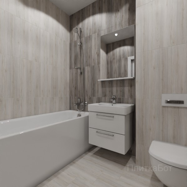LB Ceramics 2026, Альбервуд, Контрастные стены вертикально, контраст у инсталляции, палубная №13