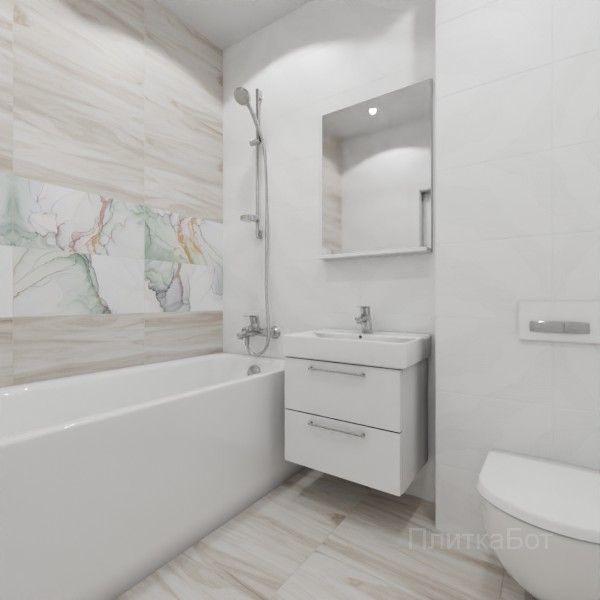 LB Ceramics 2026, Блисс, Два декора над ванной №1