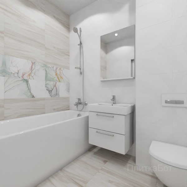 LB Ceramics 2026, Блисс, Два декора над ванной №2