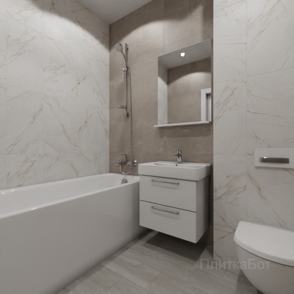 LB Ceramics 2026, Блюм, Контрастные стены вертикально, контраст у инсталляции, палубная №7