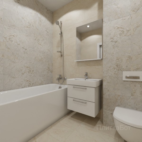 LB Ceramics 2026, Эпоха (беж), Контрастные стены, контраст у инсталляции №4