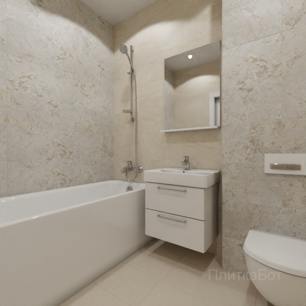 LB Ceramics 2026, Эпоха (беж), Контрастные стены, контраст у инсталляции №6