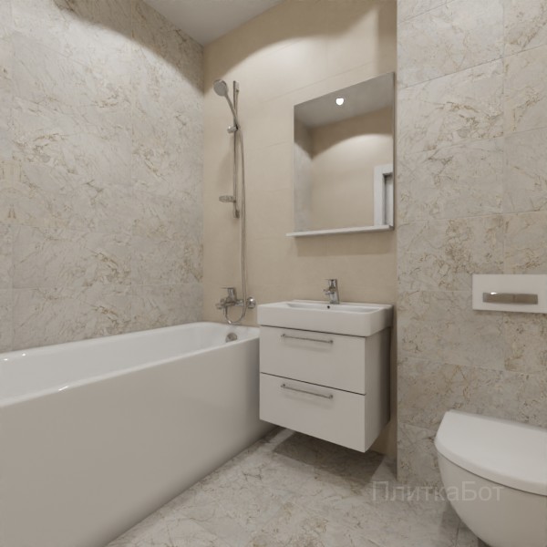 LB Ceramics 2026, Эпоха (беж), Контрастные стены, контраст у инсталляции №11