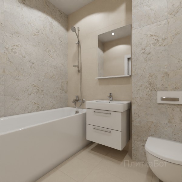 LB Ceramics 2026, Эпоха (беж), Контрастные стены, контраст у инсталляции №12