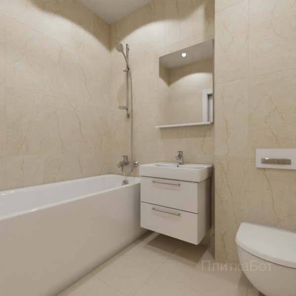 LB Ceramics 2026, Эпоха (беж), Контрастные стены вертикально, контраст у инсталляции №3