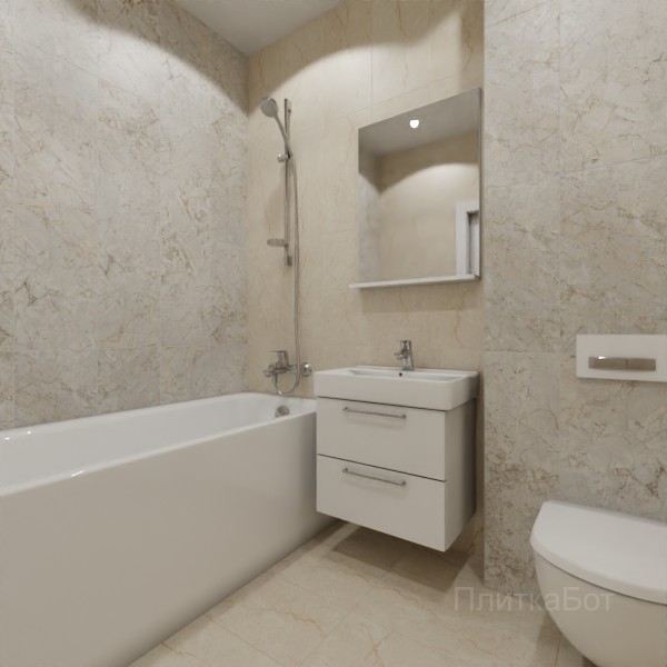 LB Ceramics 2026, Эпоха (беж), Контрастные стены вертикально, контраст у инсталляции №4