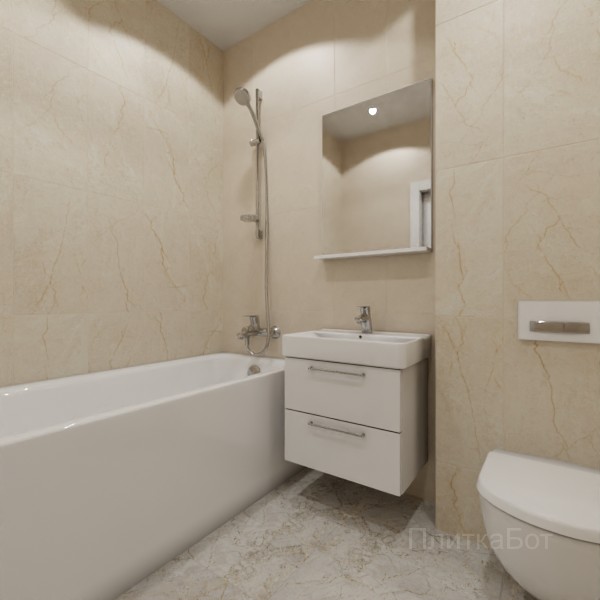 LB Ceramics 2026, Эпоха (беж), Контрастные стены вертикально, контраст у инсталляции №8