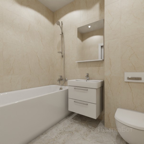 LB Ceramics 2026, Эпоха (беж), Контрастные стены вертикально №2