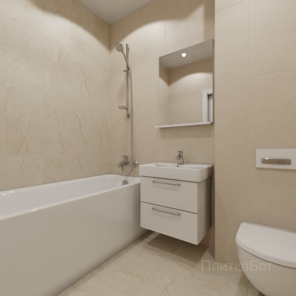 LB Ceramics 2026, Эпоха (беж), Контрастные стены вертикально №4