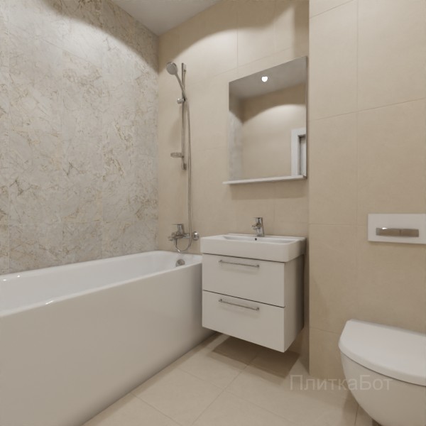 LB Ceramics 2026, Эпоха (беж), Контрастные стены вертикально №12