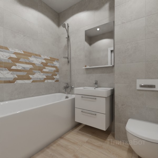 LB Ceramics 2026, Калакатта, Два декора над ванной, контраст у инсталляции №9