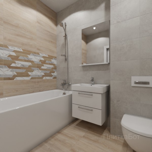LB Ceramics 2026, Калакатта, Два декора над ванной №1