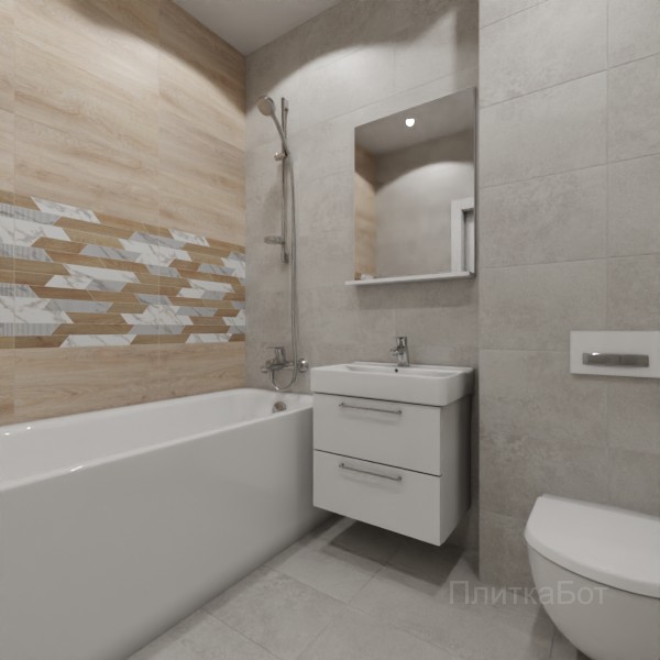 LB Ceramics 2026, Калакатта, Два декора над ванной №2