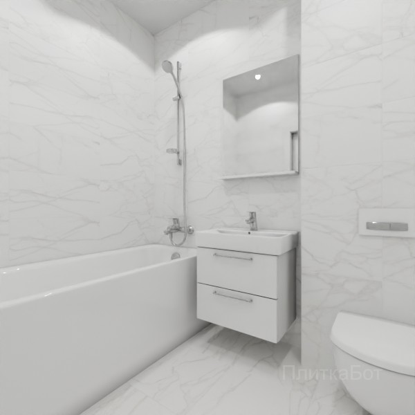 LB Ceramics 2026, Каррара Нова, Без декора №1