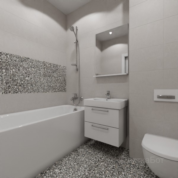 LB Ceramics 2026, Кэрролл, Два декора над ванной и основная плитка №1