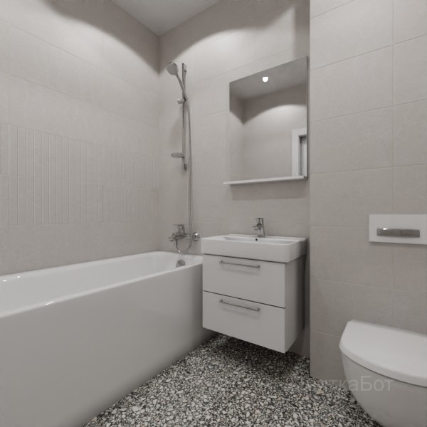 LB Ceramics 2026, Кэрролл, Два декора над ванной и основная плитка №3