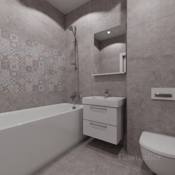LB Ceramics 2026, Македония, Два декора над ванной и основная плитка №8