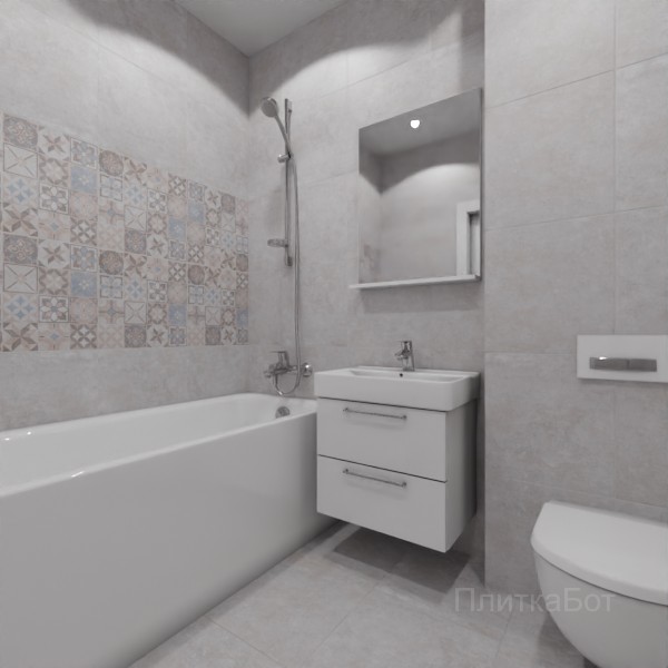 LB Ceramics 2026, Македония, Два декора над ванной и основная плитка №12