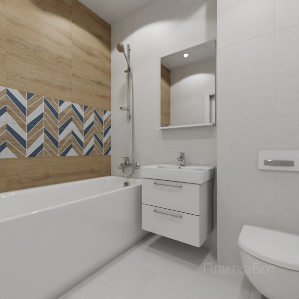 LB Ceramics 2026, Моррис, Два декора над ванной №1