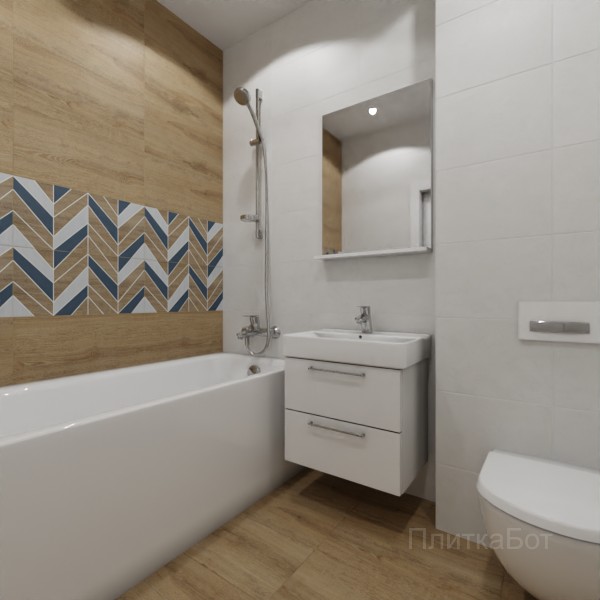 LB Ceramics 2026, Моррис, Два декора над ванной №2
