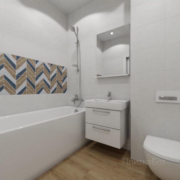 LB Ceramics 2026, Моррис, Два декора над ванной и основная плитка №2