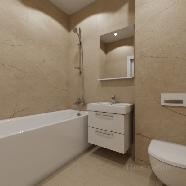 LB Ceramics 2026, Полдень (беж), Контрастные стены, контраст у инсталляции №4