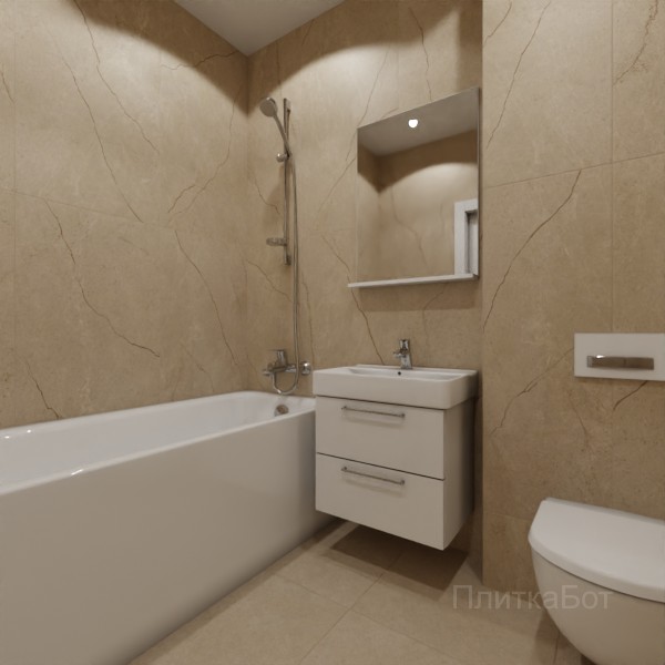 LB Ceramics 2026, Полдень (беж), Контрастные стены вертикально, контраст у инсталляции №2
