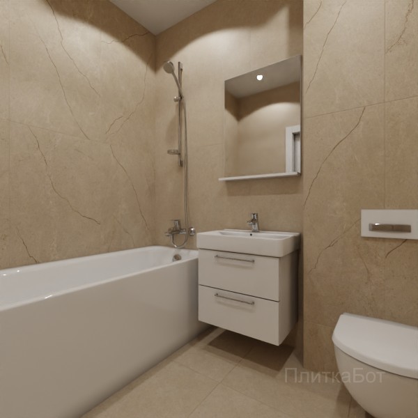LB Ceramics 2026, Полдень (беж), Контрастные стены вертикально, контраст у инсталляции №4