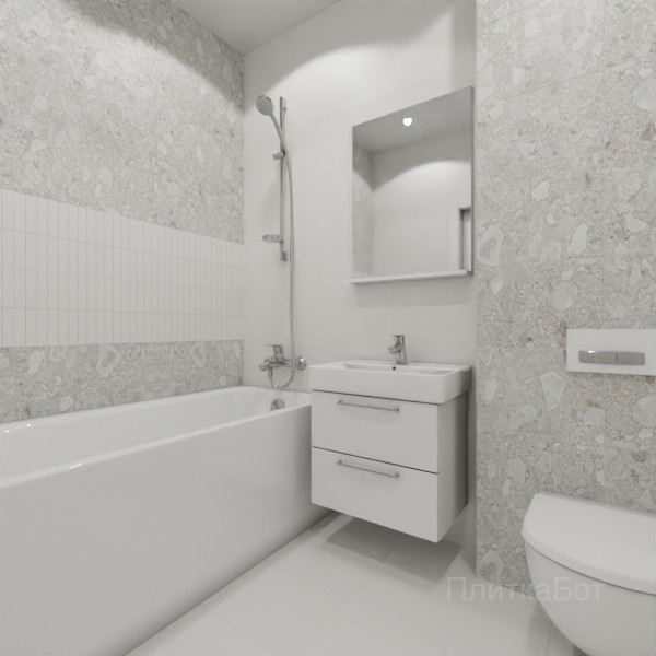 LB Ceramics 2026, Спектр, Два декора над ванной, контраст у инсталляции №2