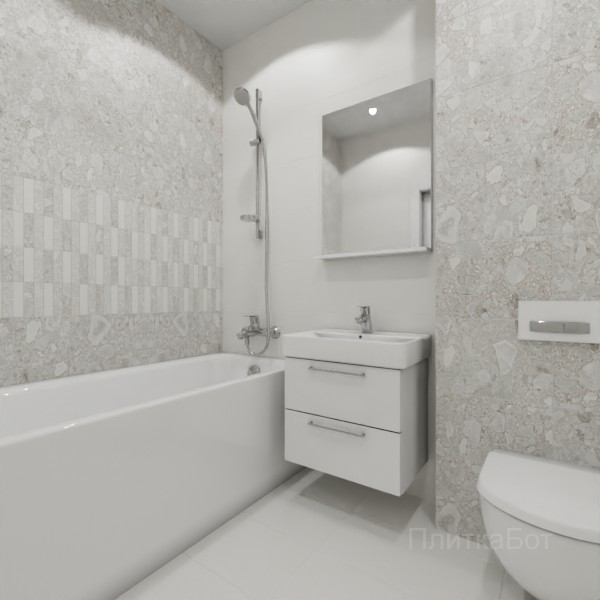 LB Ceramics 2026, Спектр, Два декора над ванной, контраст у инсталляции №4