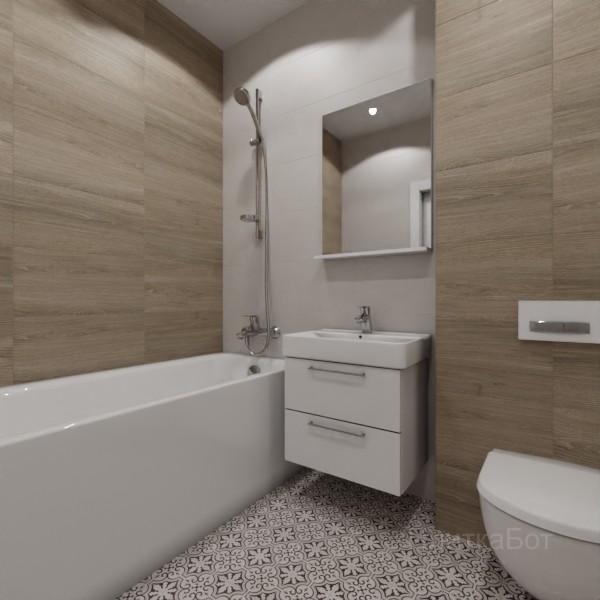 LB Ceramics 2026, Винтаж Вуд, Контрастные стены, контраст у инсталляции №42