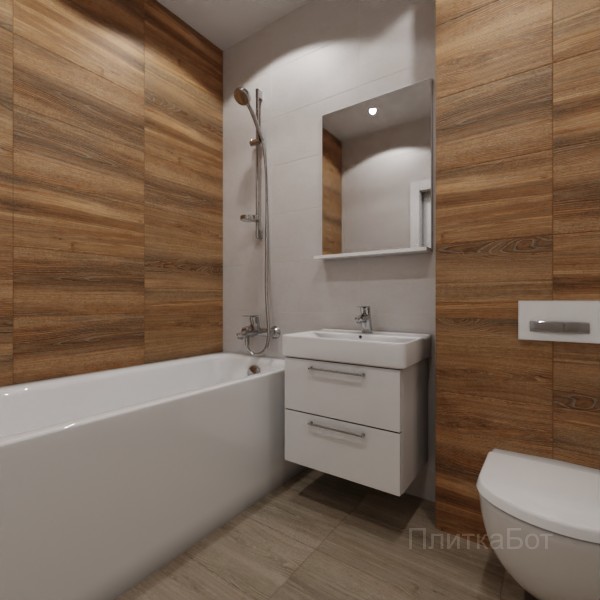 LB Ceramics 2026, Винтаж Вуд, Контрастные стены, контраст у инсталляции №50
