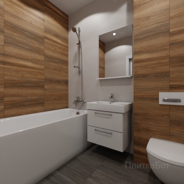 LB Ceramics 2026, Винтаж Вуд, Контрастные стены, контраст у инсталляции №51