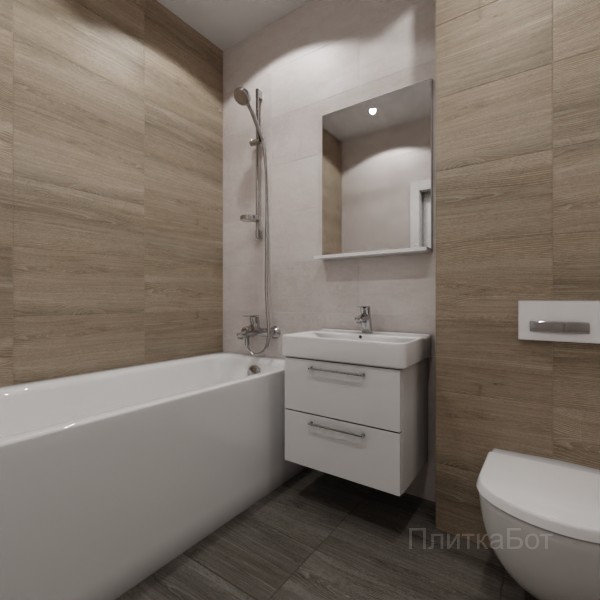 LB Ceramics 2026, Винтаж Вуд, Контрастные стены, контраст у инсталляции №93