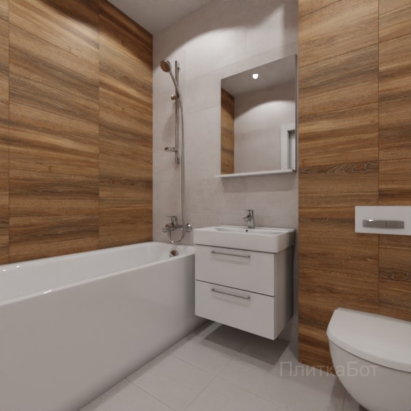 LB Ceramics 2026, Винтаж Вуд, Контрастные стены, контраст у инсталляции №103