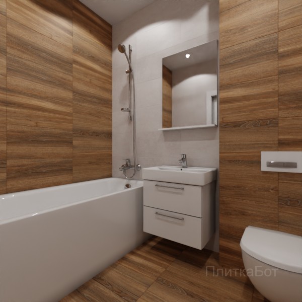 LB Ceramics 2026, Винтаж Вуд, Контрастные стены, контраст у инсталляции №106
